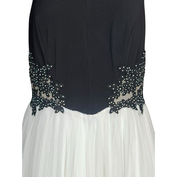 VTG‎ Full Length A-Line Prom Dress Juniors 9 Mesh Rhinestones Princess 90s Y2K - Picture 4 of 13